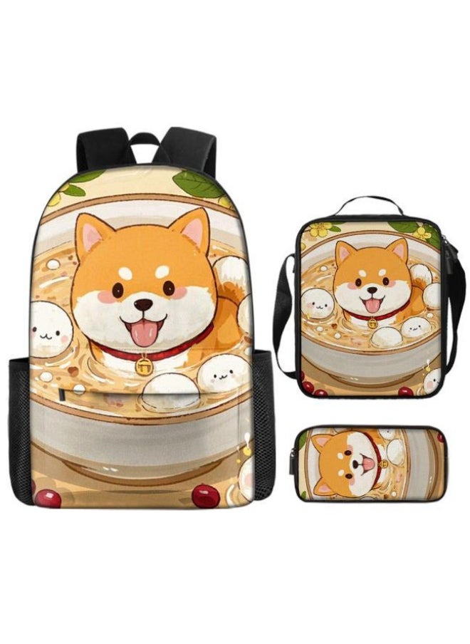The latest universal cartoon new three-piece schoolbag (for students, teenagers, children) - 50