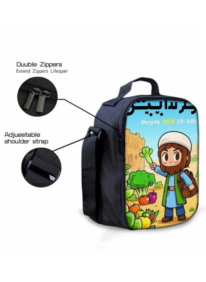 Cartoon three-piece schoolbag with front pocket