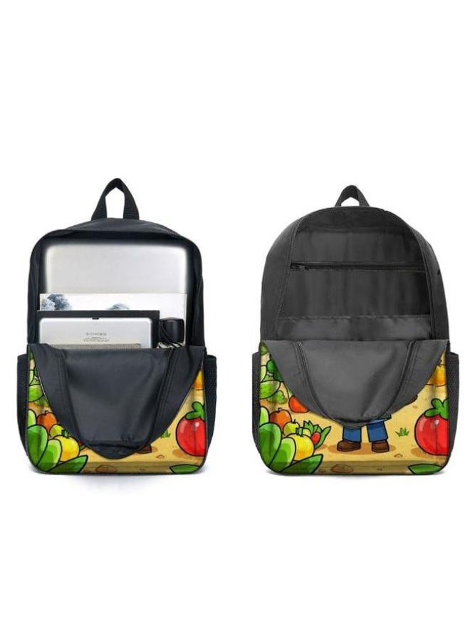 Cartoon three-piece schoolbag with front pocket