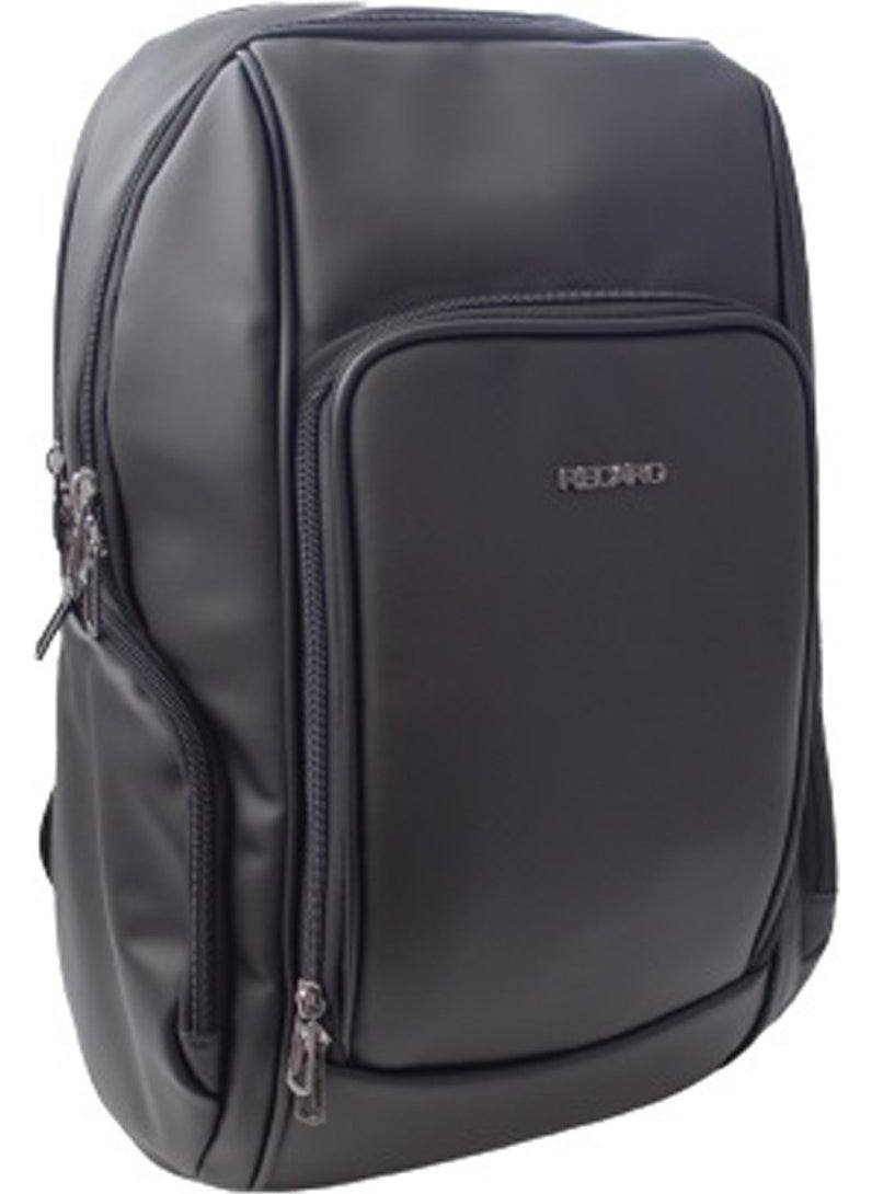 Backpack Unisex Faux Leather Laptop Compartment Outdoor Travel Sports Backpack 43X28X15 cm Black Color…