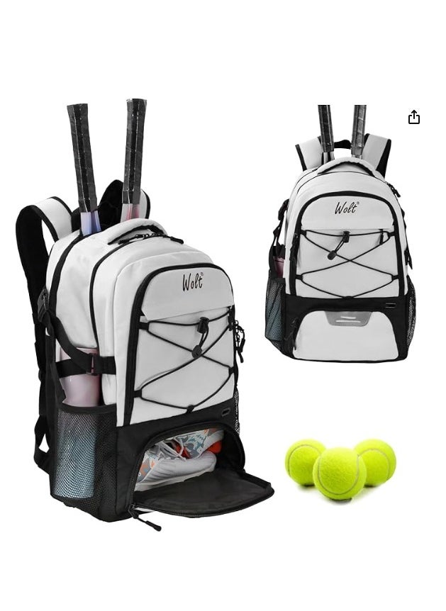 KMV Sports Fitness Bag Large Capacity Travel Backpack White