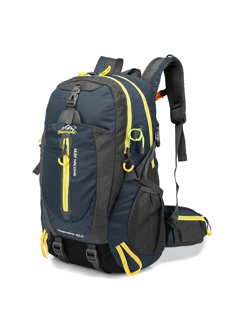 In-stock 40L Medium Size Capacity Hiking Backpack Outdoor Climbing Travel Bag Tent Windproof Storage Backpack Trendy Pad Dark Blue