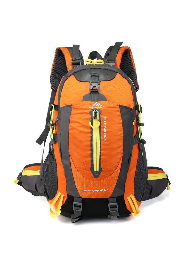 In-stock 40L Medium Size Capacity Hiking Backpack Outdoor Climbing Travel Bag Tent Windproof Storage Backpack Trendy Pad Orange