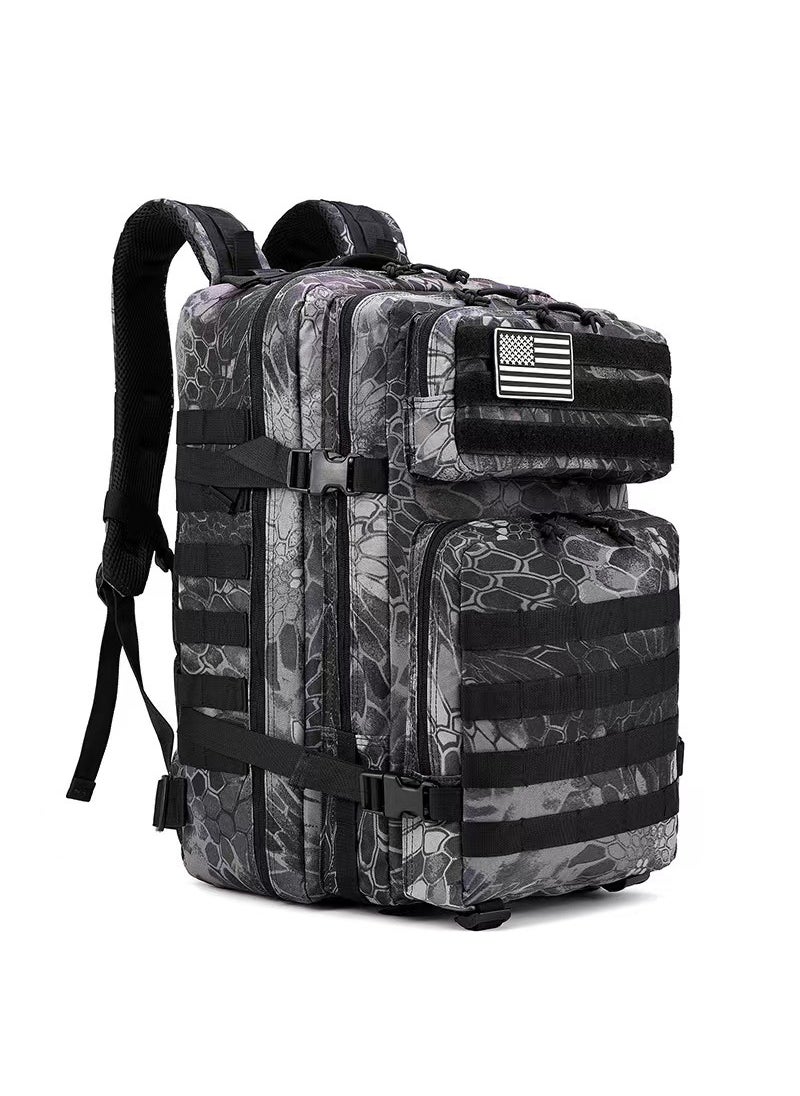 Tactical 3P Attack 45L Large Capacity Camo Backpack Black Python