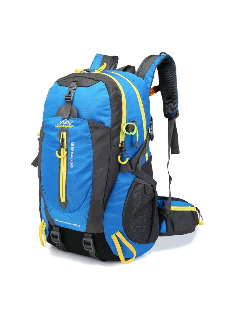 In-stock 40L Medium Size Capacity Hiking Backpack Outdoor Climbing Travel Bag Tent Windproof Storage Backpack Trendy Pad Blue