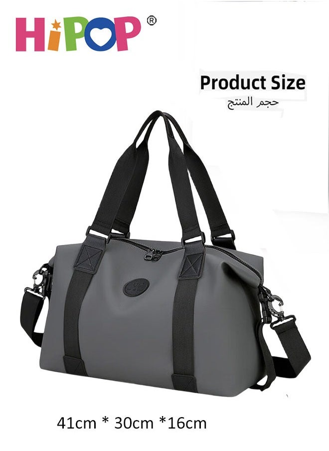 20L Compact Sports & Travel Duffel Bag for Men and Women, Waterproof and Lightweight Gym Bag with Wet-Dry Separation for sports, fitness & travel, Adjustable Strap, 2-Way Carry – Black/Grey