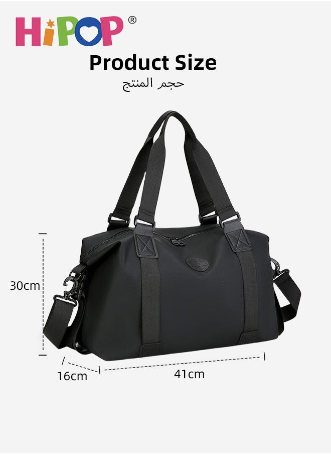 20L Compact Sports & Travel Duffel Bag for Men and Women, Waterproof and Lightweight Gym Bag with Wet-Dry Separation for sports, fitness & travel, Adjustable Strap, 2-Way Carry – Black/Grey