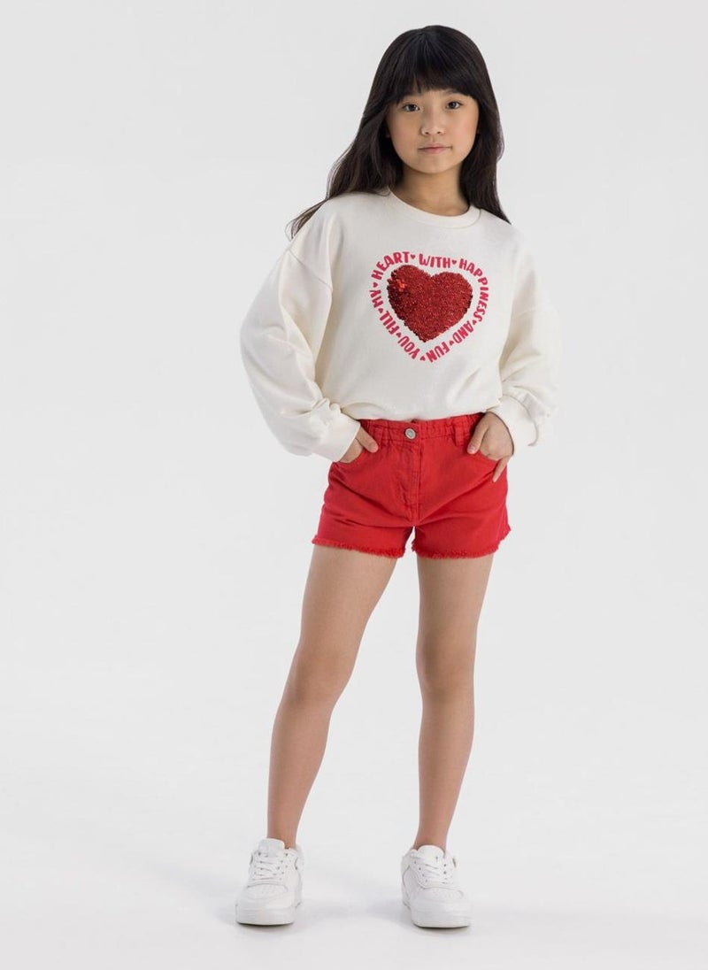 Kids Girls Fleece Crew With Print