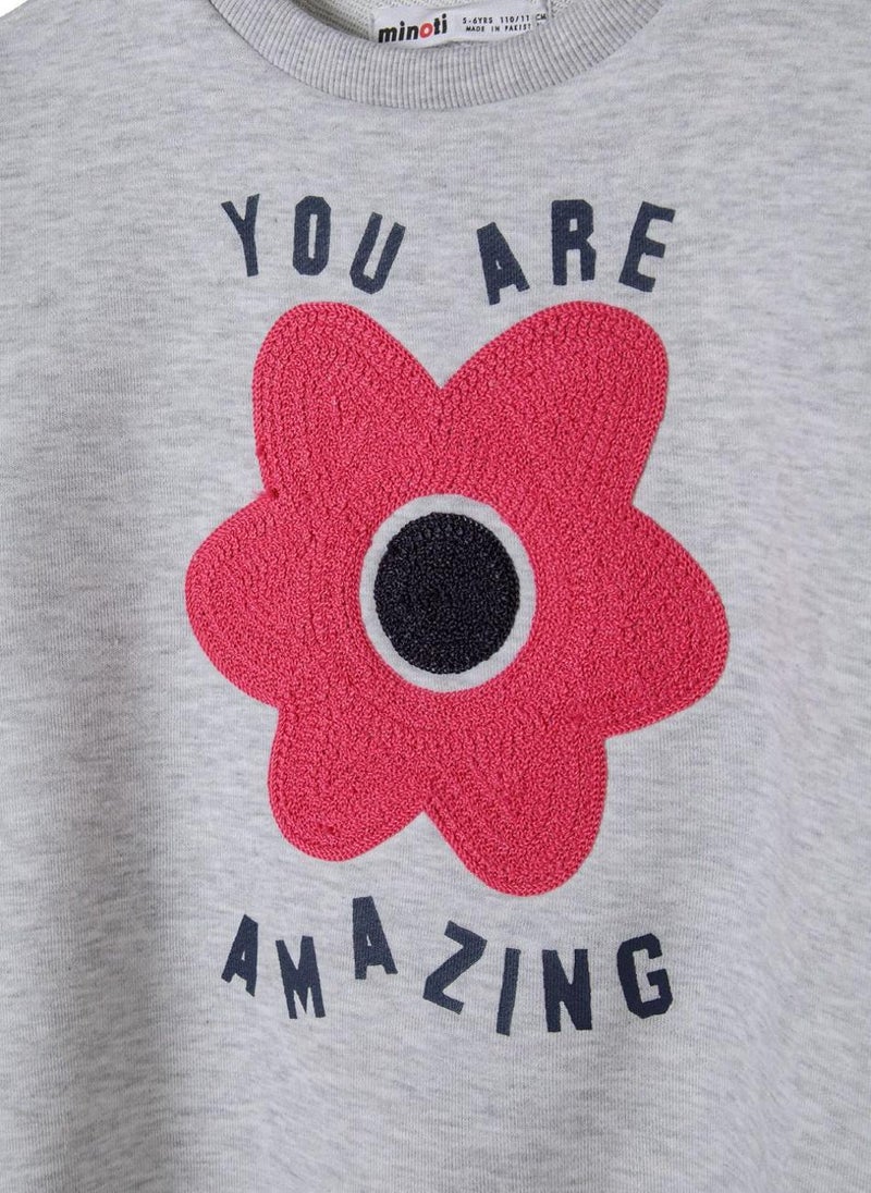 Kids Girls Fleece Crew With Print