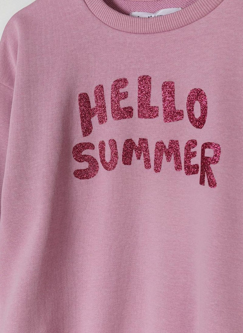 Kids Girls Fleece Crew With Print
