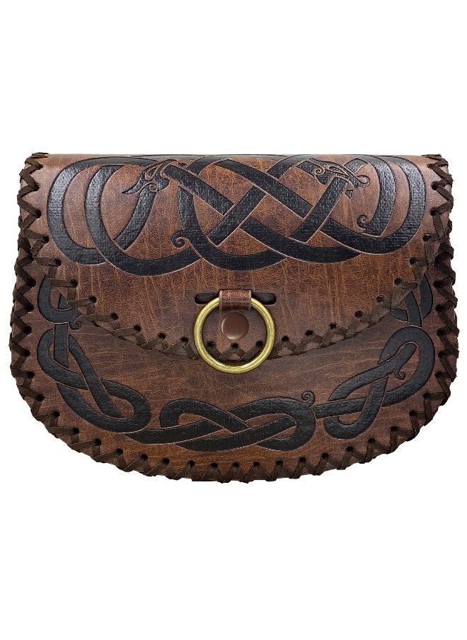 Medieval Belt Pouch Viking Style Cosplay Accessory RetroBrown A Brown A