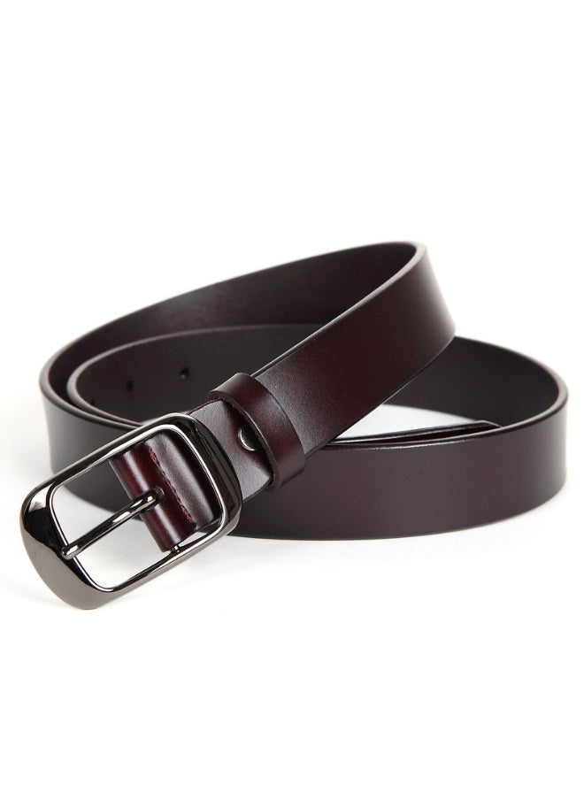 Womens Vintage Leather Belt for Casual Jeans 30086-Red