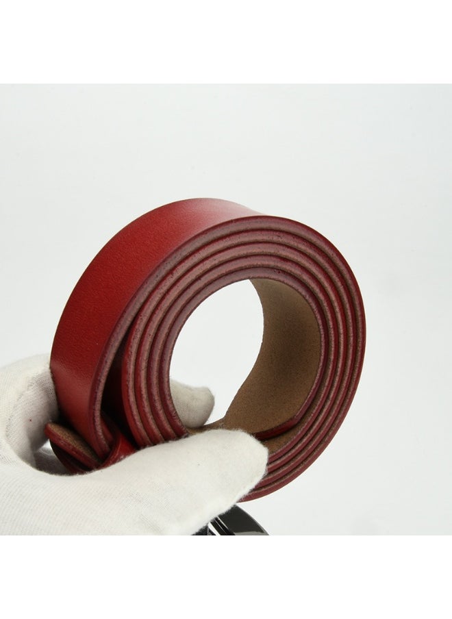 Womens Vintage Leather Belt for Casual Jeans 30086-Red
