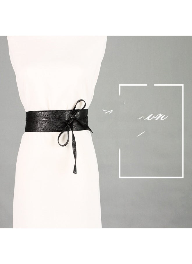 Glossy Knot Long Waistband Red