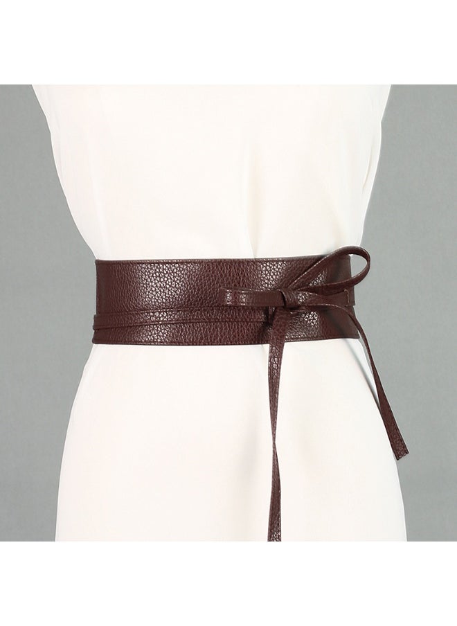 Glossy Knot Long Waistband Red
