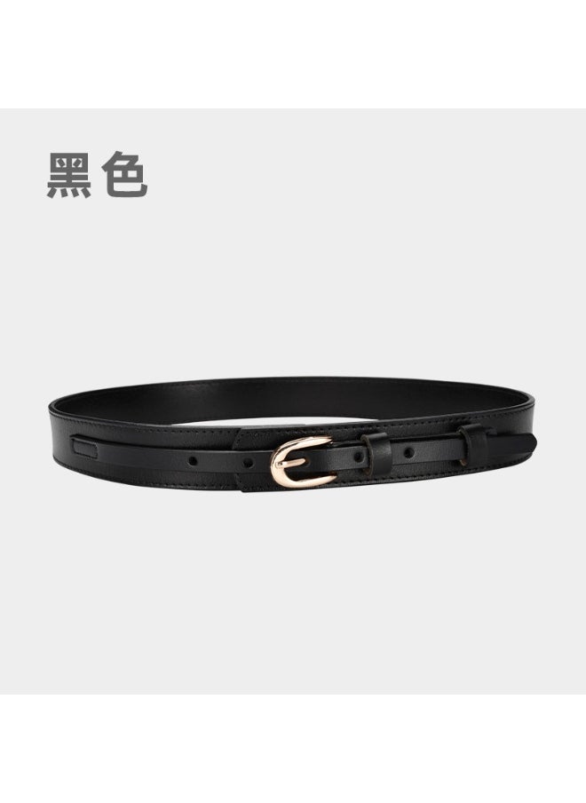 Womens Genuine Leather Belt Retro Style 30255-Black