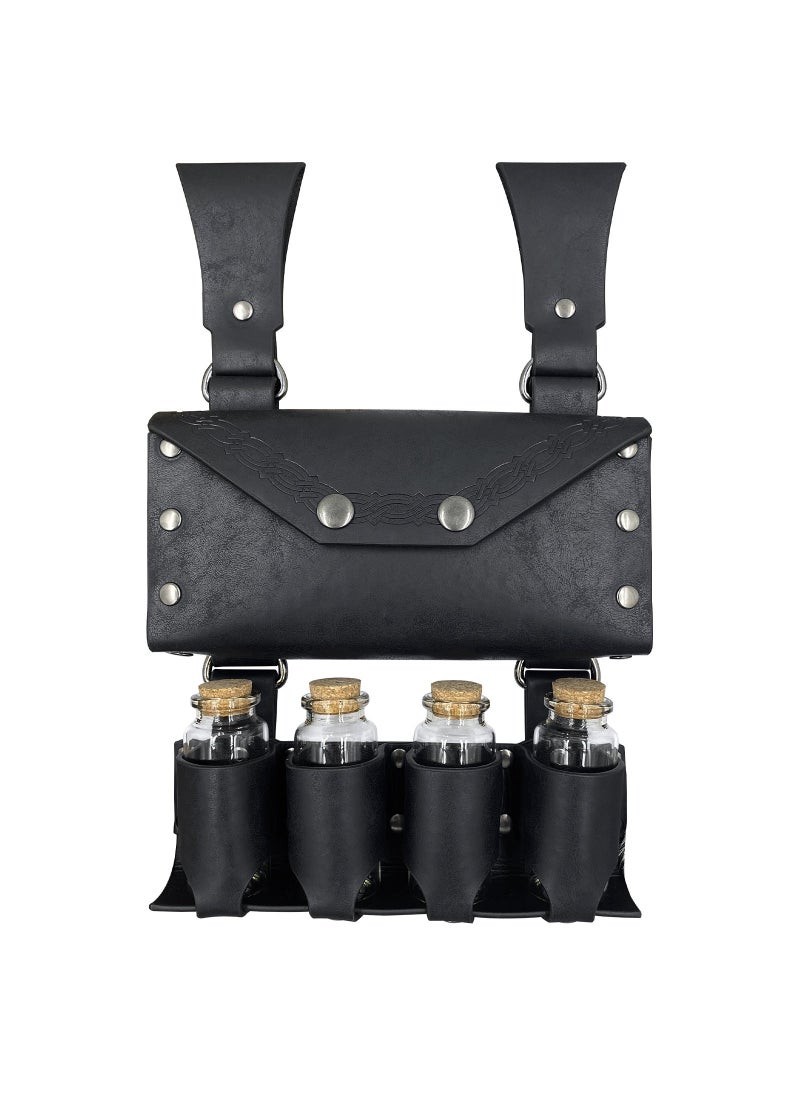 Medieval Alchemy Flask Belt Bag Viking Retro Cosplay Accessory dark brown