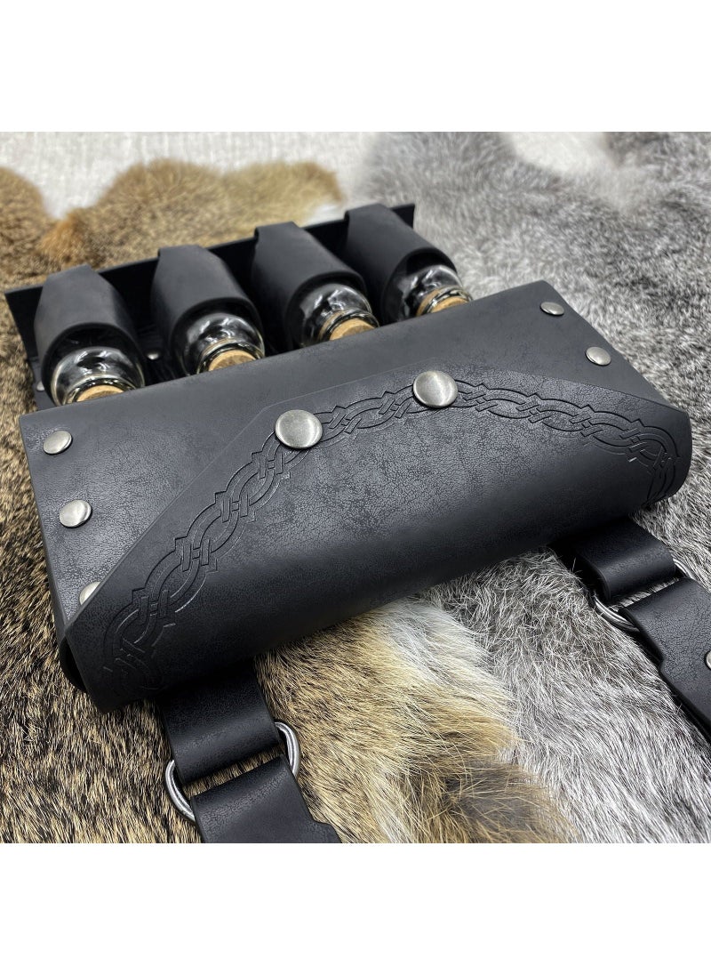 Medieval Alchemy Flask Belt Bag Viking Retro Cosplay Accessory dark brown