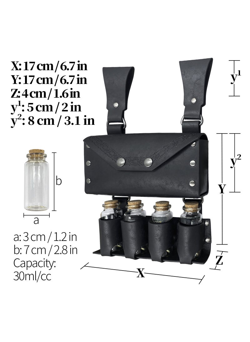 Medieval Alchemy Flask Belt Bag Viking Retro Cosplay Accessory dark brown