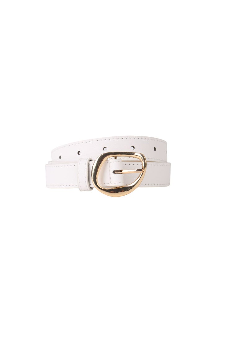 Fashion Womens Versatile Belt Korean Style White