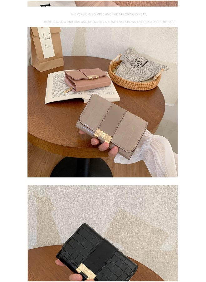 Ladies Purse Wallet PU Leather Short Women Wallet Card Holder Organiser Wallet Wristlet Clutch Wallet with Zipper Pocket Coin Purse