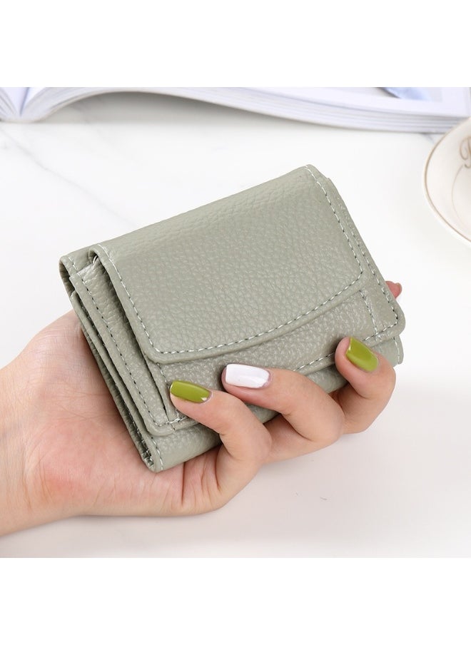 Korean Simple Women's Purse Short Multi-card Three Fold Large Capacity Anti-degaussing Purse