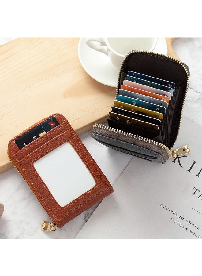 Card Bag Lady Korean Anti-degaussing Solid cColor Driving License Mini Simple Multi-functional Compact Card Bag Card Cover Female