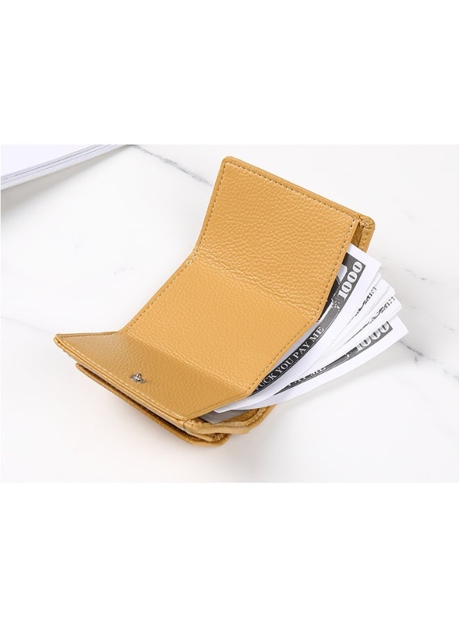 Korean Simple Women's Purse Short Multi-card Three Fold Large Capacity Anti-degaussing Purse