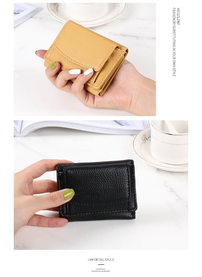 Korean Simple Women's Purse Short Multi-card Three Fold Large Capacity Anti-degaussing Purse