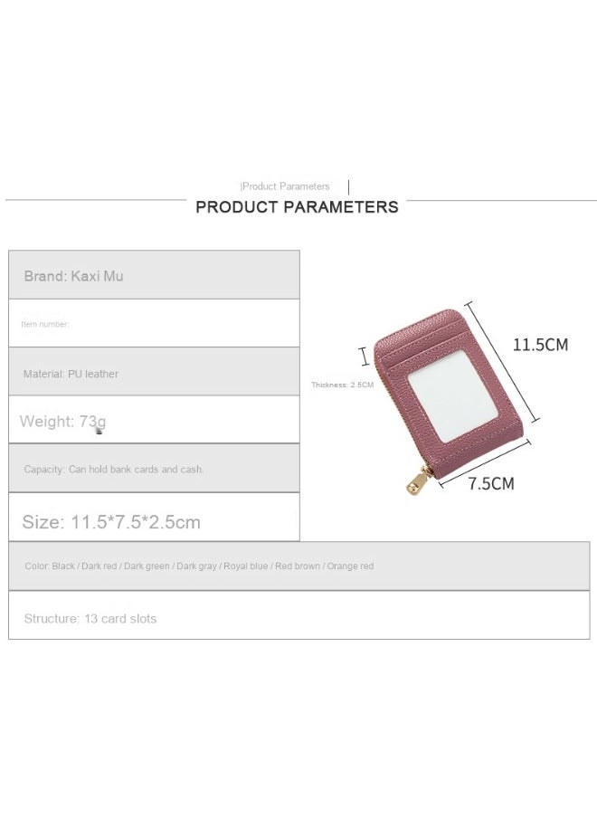 Card Bag Lady Korean Anti-degaussing Solid cColor Driving License Mini Simple Multi-functional Compact Card Bag Card Cover Female