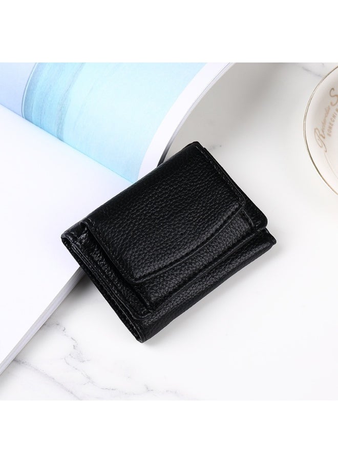 Korean Simple Women's Purse Short Multi-card Three Fold Large Capacity Anti-degaussing Purse
