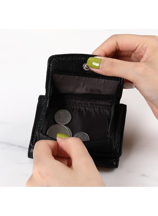 Korean Simple Women's Purse Short Multi-card Three Fold Large Capacity Anti-degaussing Purse
