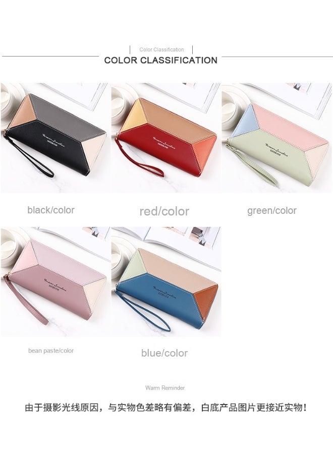 Ladies Purse Wallet PU Leather Long Women Wallet Card Holder Organiser Wallet Wristlet Clutch Wallet with Zipper Pocket Coin Purse Phone Wallet