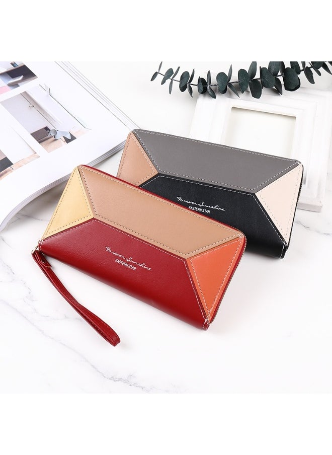 Ladies Purse Wallet PU Leather Long Women Wallet Card Holder Organiser Wallet Wristlet Clutch Wallet with Zipper Pocket Coin Purse Phone Wallet