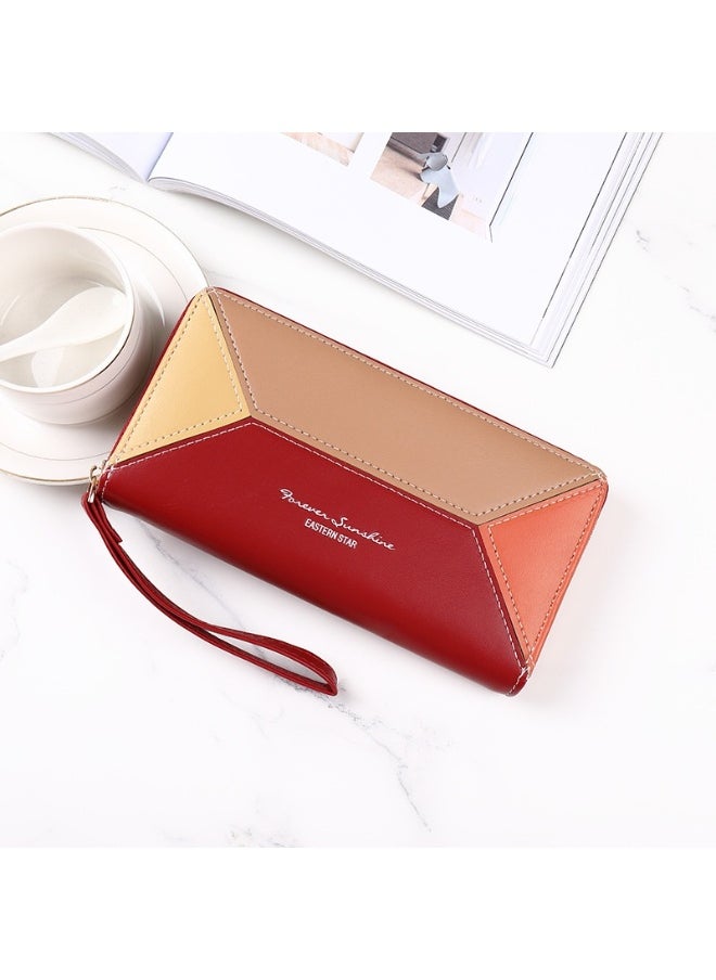 Ladies Purse Wallet PU Leather Long Women Wallet Card Holder Organiser Wallet Wristlet Clutch Wallet with Zipper Pocket Coin Purse Phone Wallet