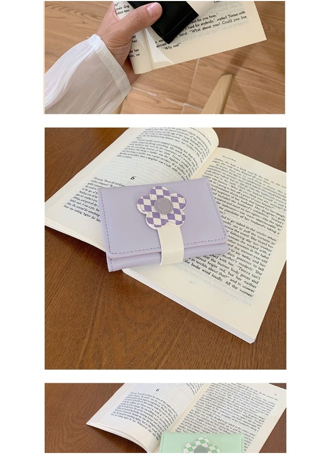 Korean Cute Floral Style Small Purse Women's Purse Short Folding Thin Solid Color Simple Student Fashion Wallet