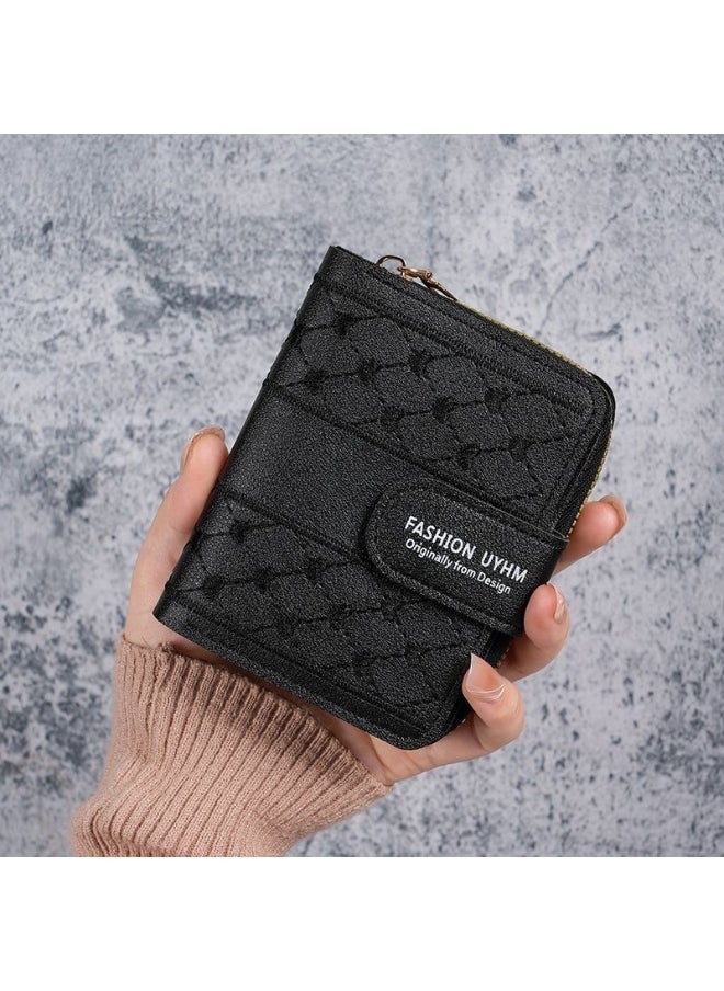 New Women's Purse Short Zipper Large Capacity Purse with Love Colorful Hand Bag Card Bag Wallet