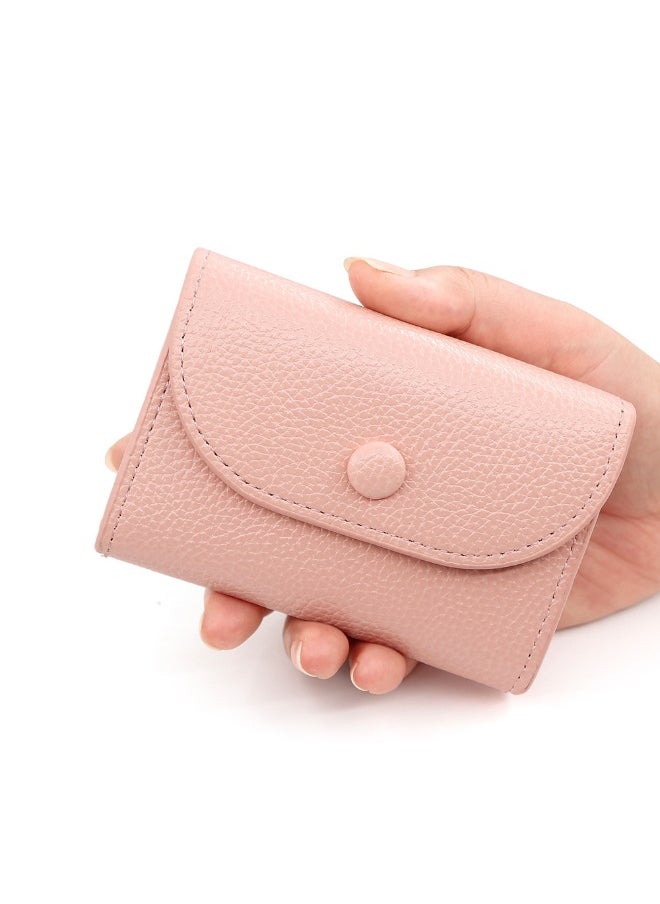 Card Bag Simple Large Capacity Hand Purse Zipper Bag Soft Pu Leather Compact Card Bag Sleeve