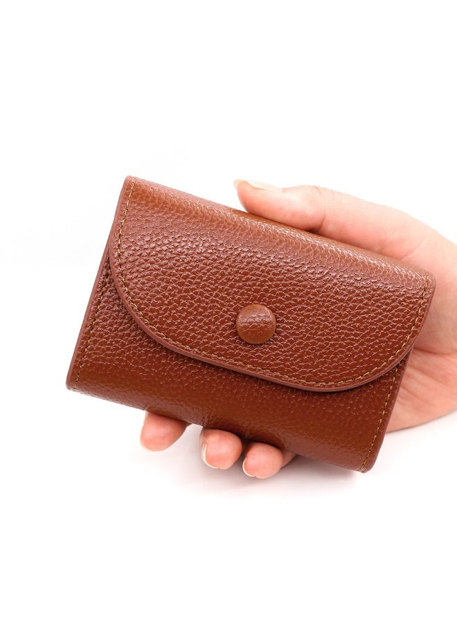 Card Bag Simple Large Capacity Hand Purse Zipper Bag Soft Pu Leather Compact Card Bag Sleeve