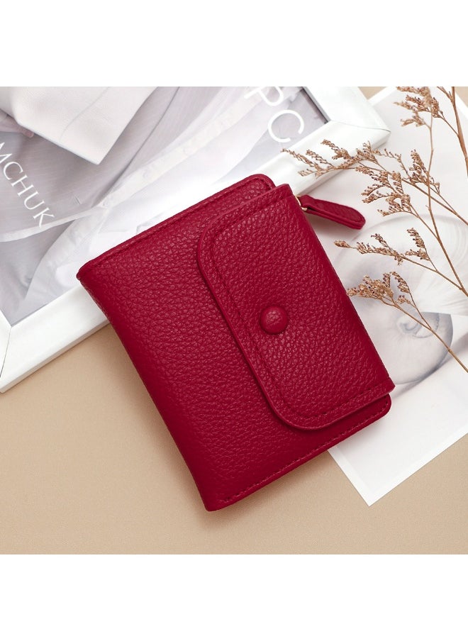 Zipper Coin Purse Niche Creative Multi-functional Card Bag Fashion Lychee Pattern Women's Short Purse