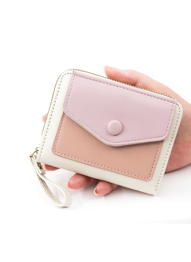 Women's Short Purse Fresh And Simple Pu Color Organ Card Bag
