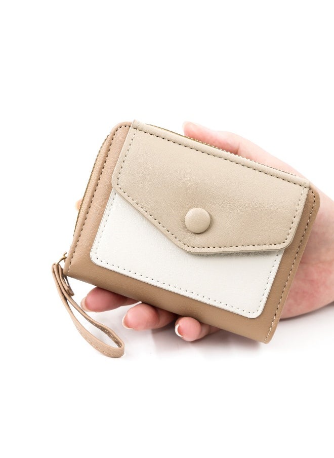 Women's Short Purse Fresh And Simple Pu Color Organ Card Bag