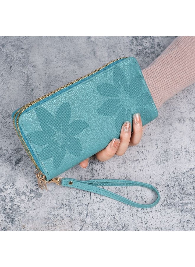 Ladies Purse Wallet PU Leather Long Women Wallet Card Holder Organiser Wallet Wristlet Clutch Wallet with Zipper Pocket Coin Purse Phone Wallet with Pendant