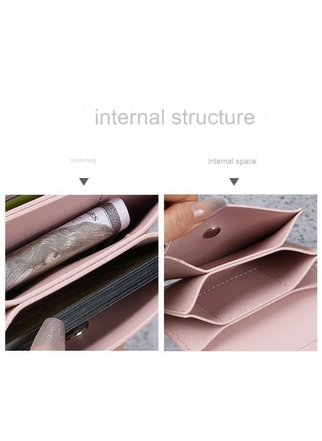 Korean ins Short Card Bag Portable Small Solid Color Simple Girl's new PU Leather Certificate Purse Wallet