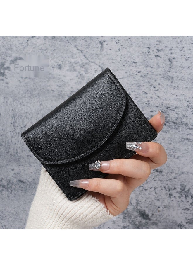 Korean ins Short Card Bag Portable Small Solid Color Simple Girl's new PU Leather Certificate Purse Wallet