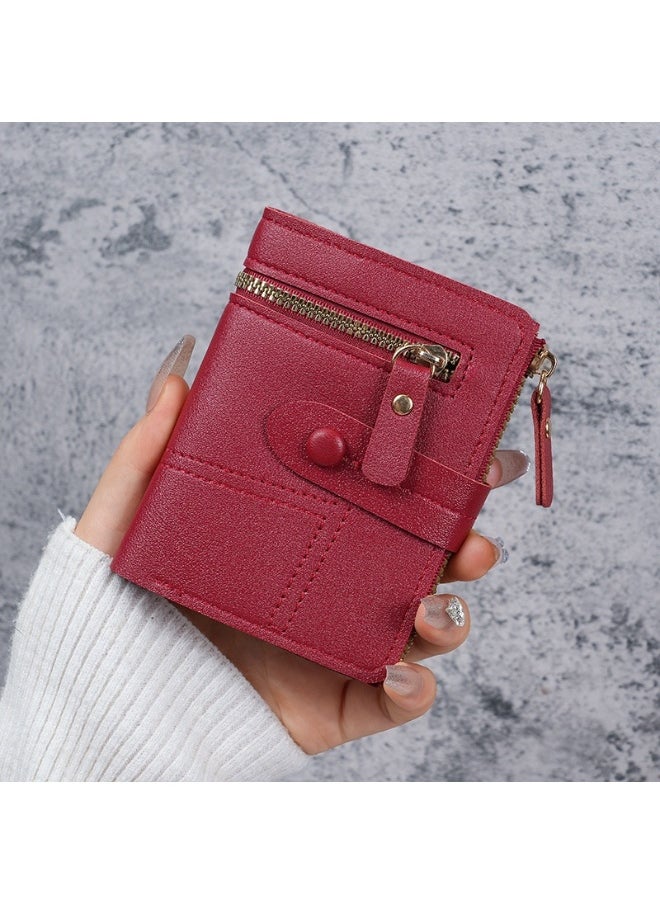Ladies Purse Wallet PU Leather Short Women Wallet Card Holder Organiser Wallet Wristlet Clutch Wallet with Zipper Pocket Coin Purse Phone Wallet