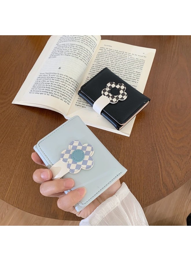 Korean Cute Floral Style Small Purse Women's Purse Short Folding Thin Solid Color Simple Student Fashion Wallet