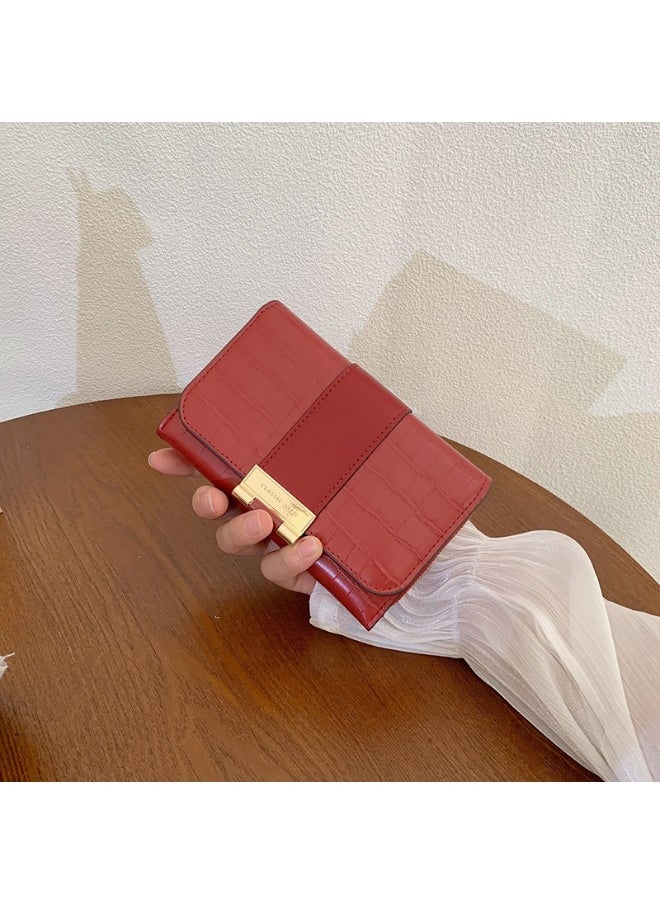 Ladies Purse Wallet PU Leather Short Women Wallet Card Holder Organiser Wallet Wristlet Clutch Wallet with Zipper Pocket Coin Purse