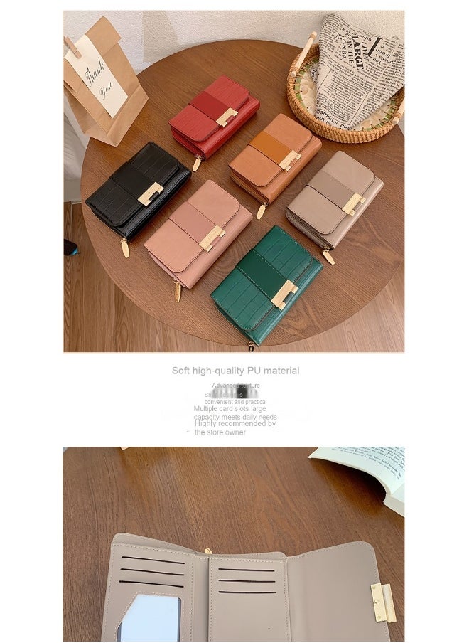 Ladies Purse Wallet PU Leather Short Women Wallet Card Holder Organiser Wallet Wristlet Clutch Wallet with Zipper Pocket Coin Purse