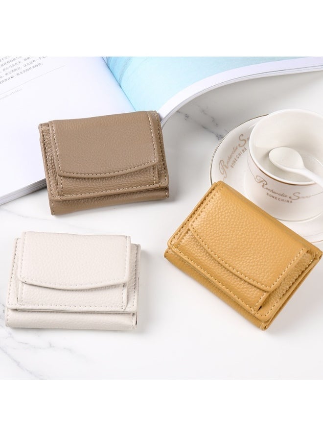 Korean Simple Women's Purse Short Multi-card Three Fold Large Capacity Anti-degaussing Purse